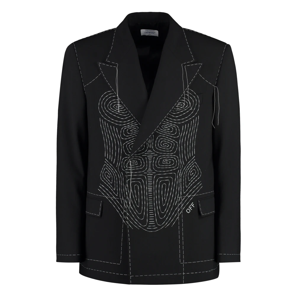 Off White Stijlvolle Jas voor Trendy Looks Black Heren