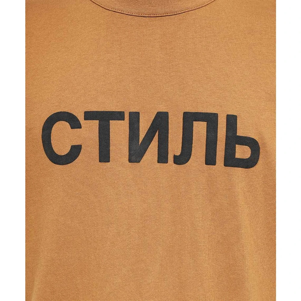 Heron Preston Bedrukt katoenen T-shirt Brown Heren