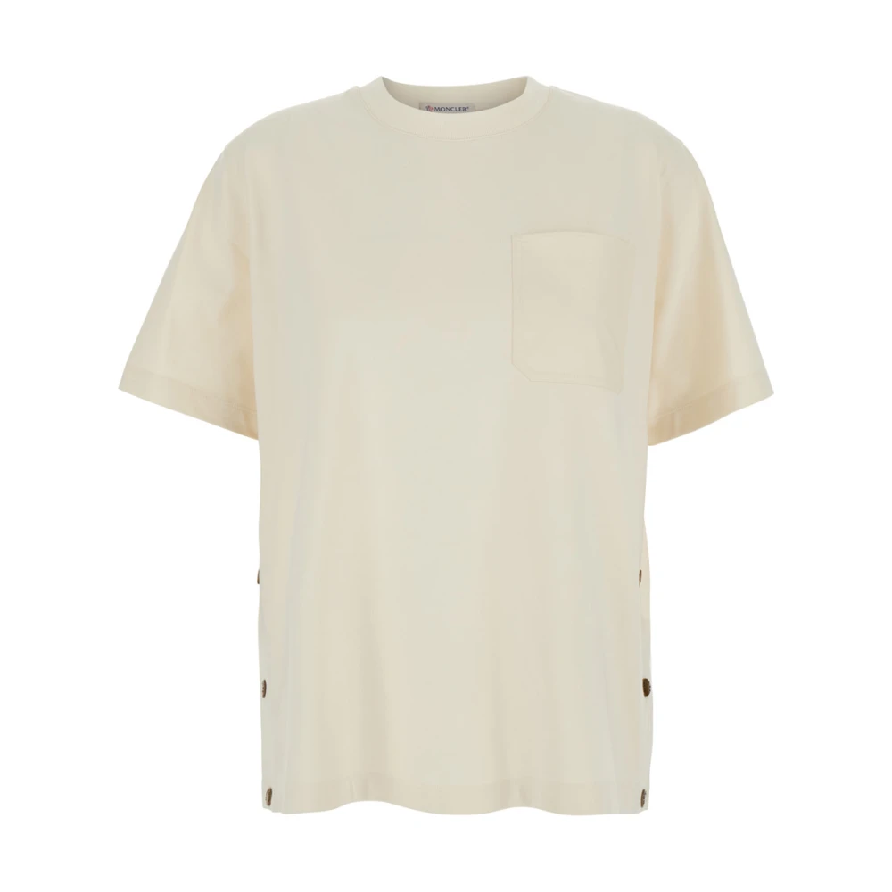 Moncler Witte T-shirts en Polos SS Tee White Dames