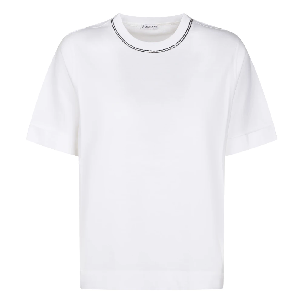 Brunello Cucinelli White T-Shirts, Female, M, Jersey T-Shirt