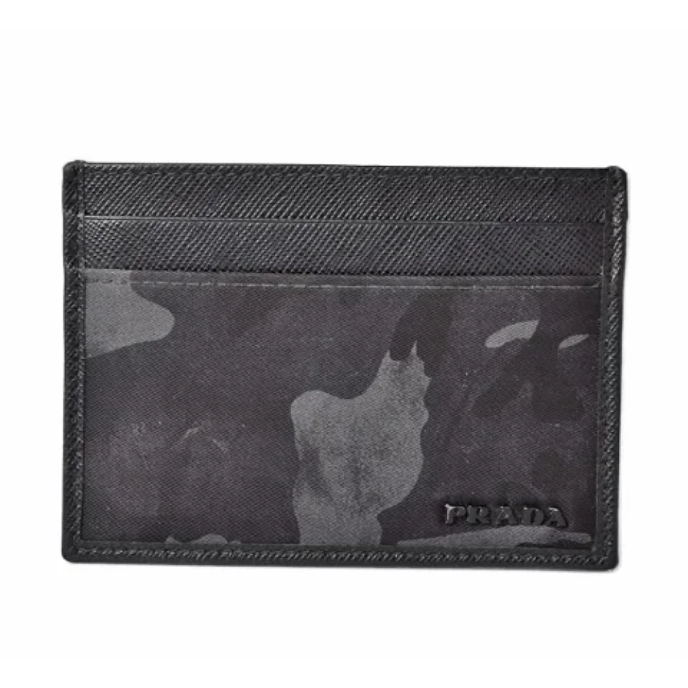 Prada Vintage Pre-owned Canvas wallets Black Heren