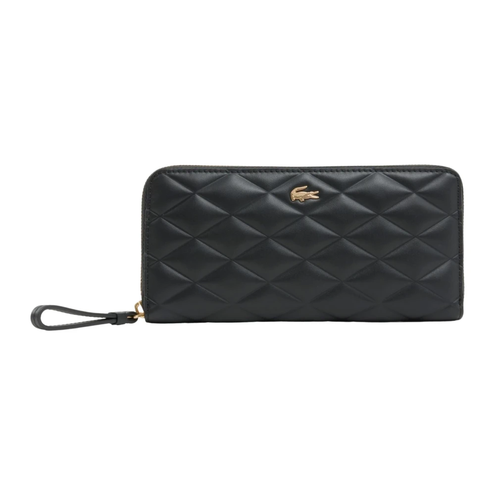 Lacoste Black Wallets & Cardholders, Female, One Size, Large Crocodelle Leather Billfold