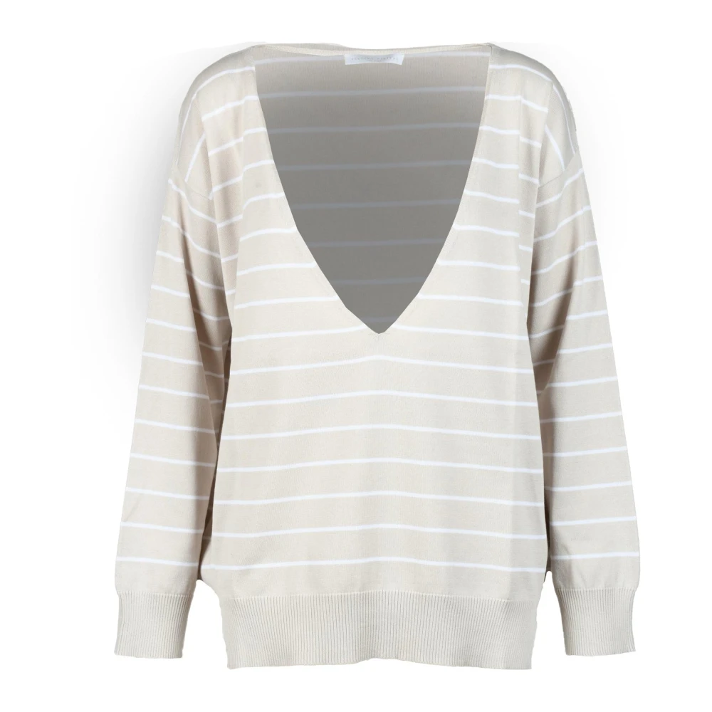 Fabiana Filippi Katoenen Gebreide Top Beige Dames
