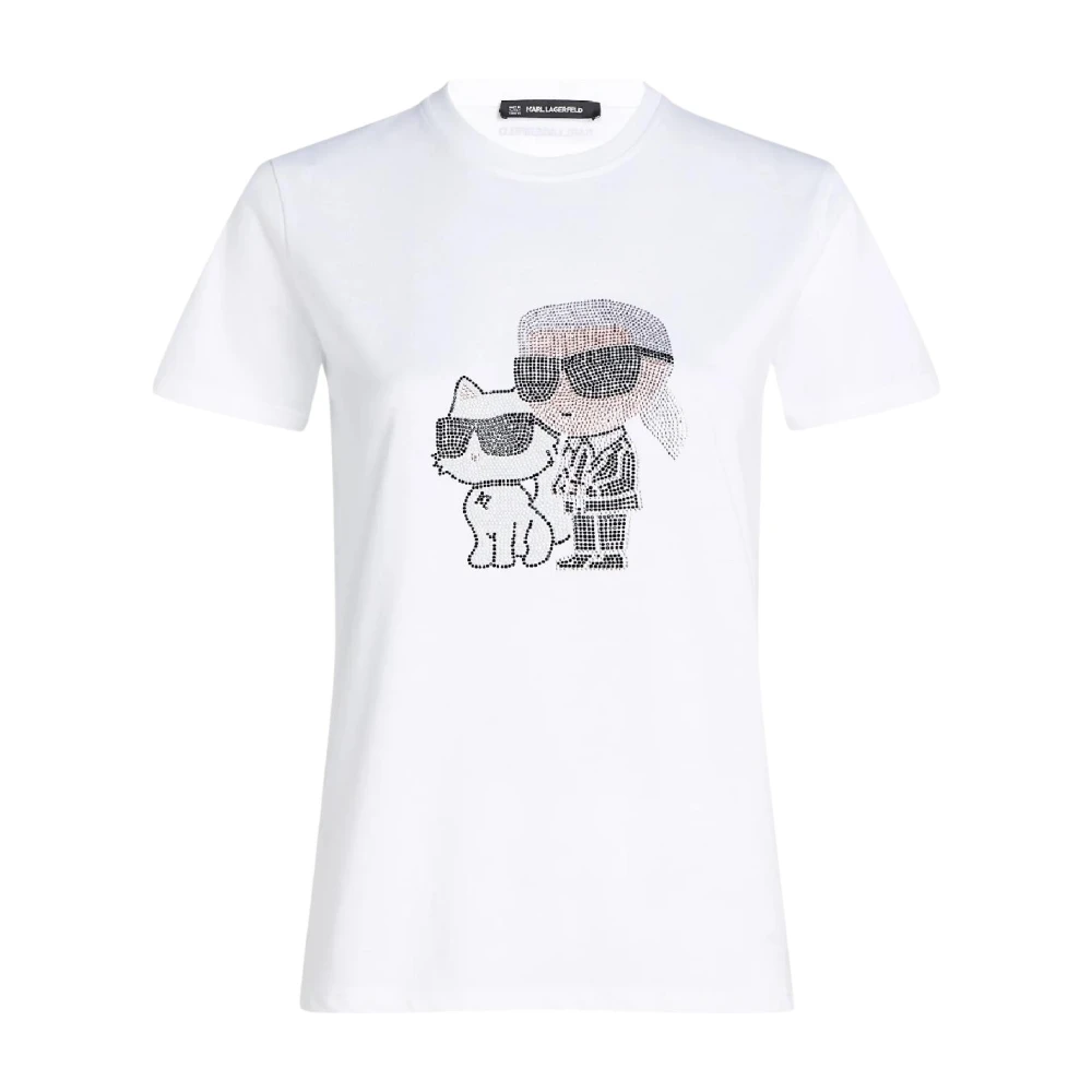 Karl Lagerfeld White T-Shirts, Female, M, T-Shirt Ikon Rs
