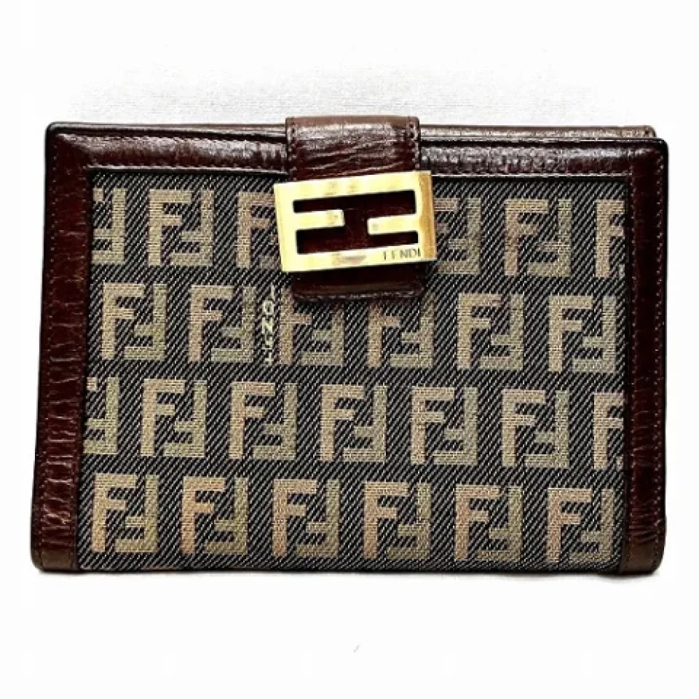 Fendi Vintage Pre-owned Fabric wallets Brown Unisex