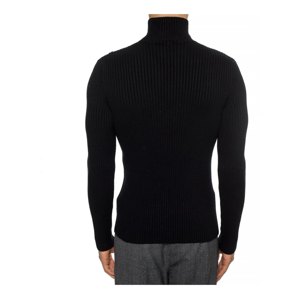 Balenciaga Ribgebreide Coltrui Kasjmiermix Trui Black Heren