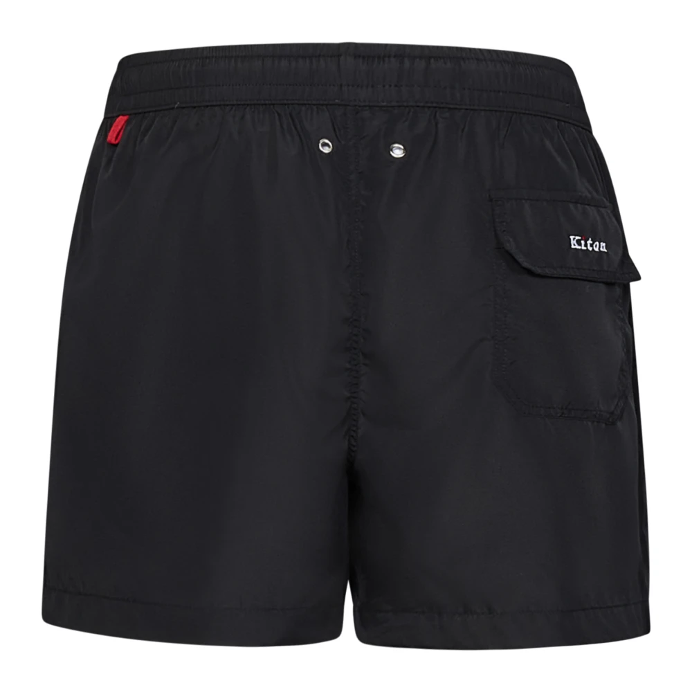 Kiton Zwarte zwembroek stijlvolle zomercollectie Black Heren