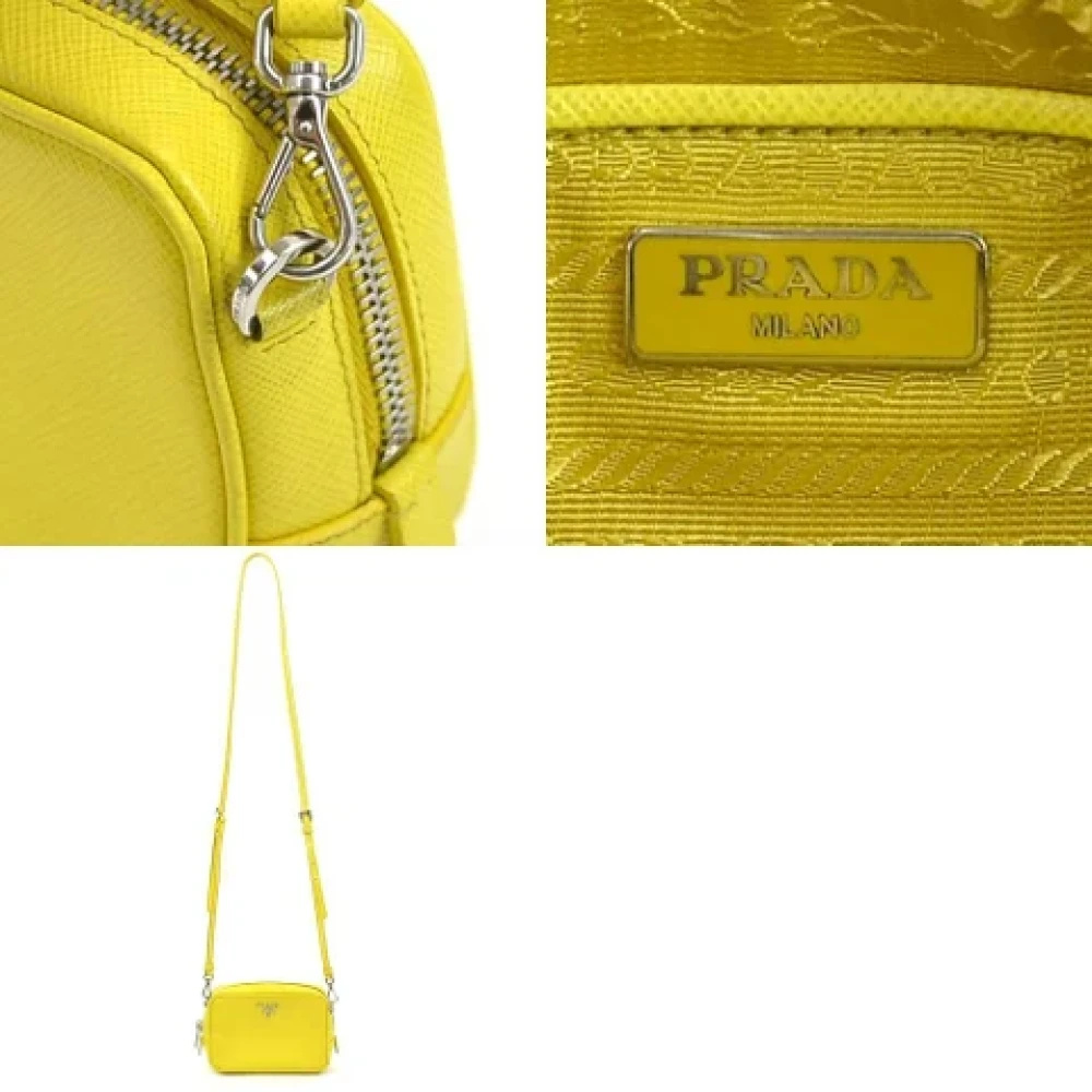 Prada Vintage Pre-owned Leather prada-bags Yellow Dames