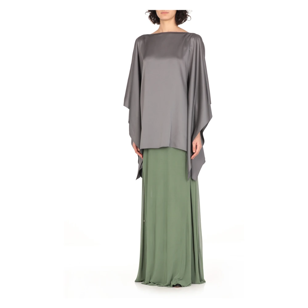 Lanvin Grijze Batwing Mouw Blouse Gray Dames