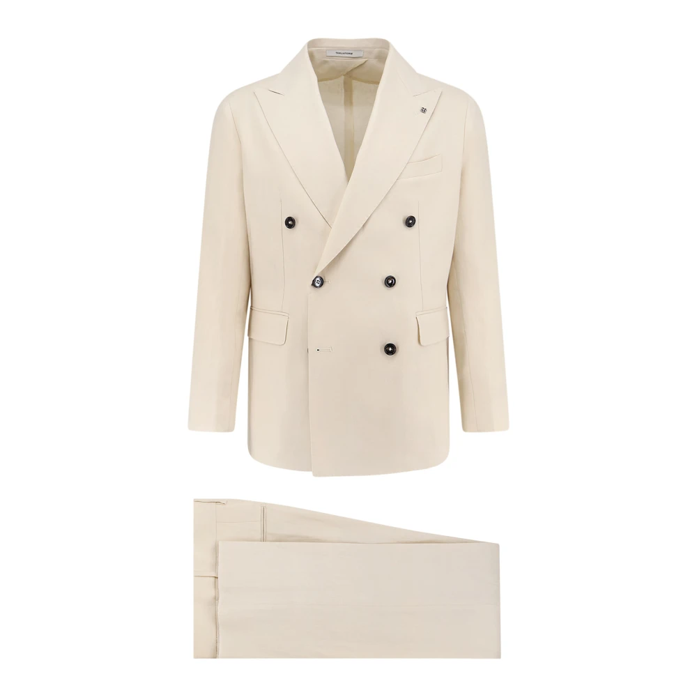 Tagliatore Mannelijk Beige Kostuums Heren, L, Katoen, Double-Breasted Blazer