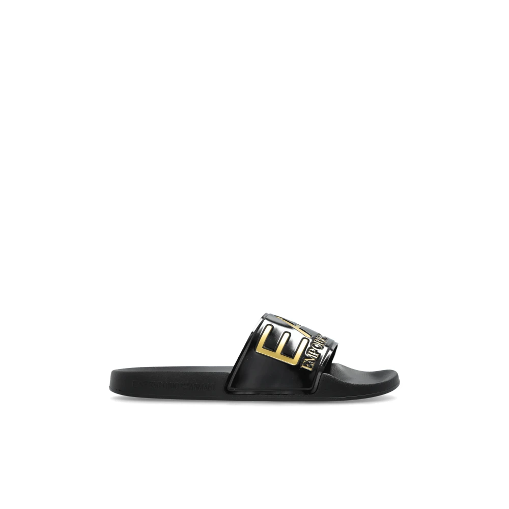 Emporio Armani Ea7 Svart Logo Slides