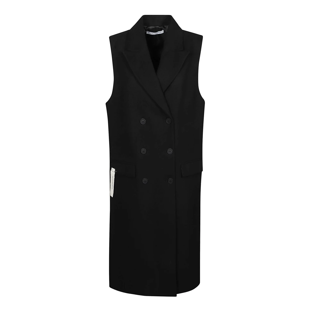 Mar De Margaritas Mouwloze Lange Jas Black Dames