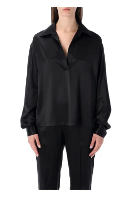 Stretch Silk Satin Polo