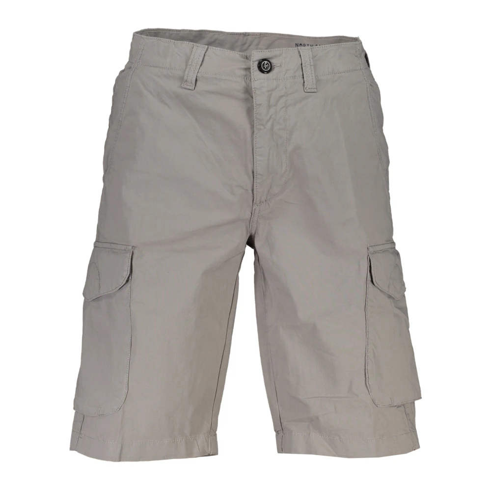 North Sails Gray Grey Bermuda Shorts Regular Fit Logo - Male - Casual Shorts - W32 - Shorts