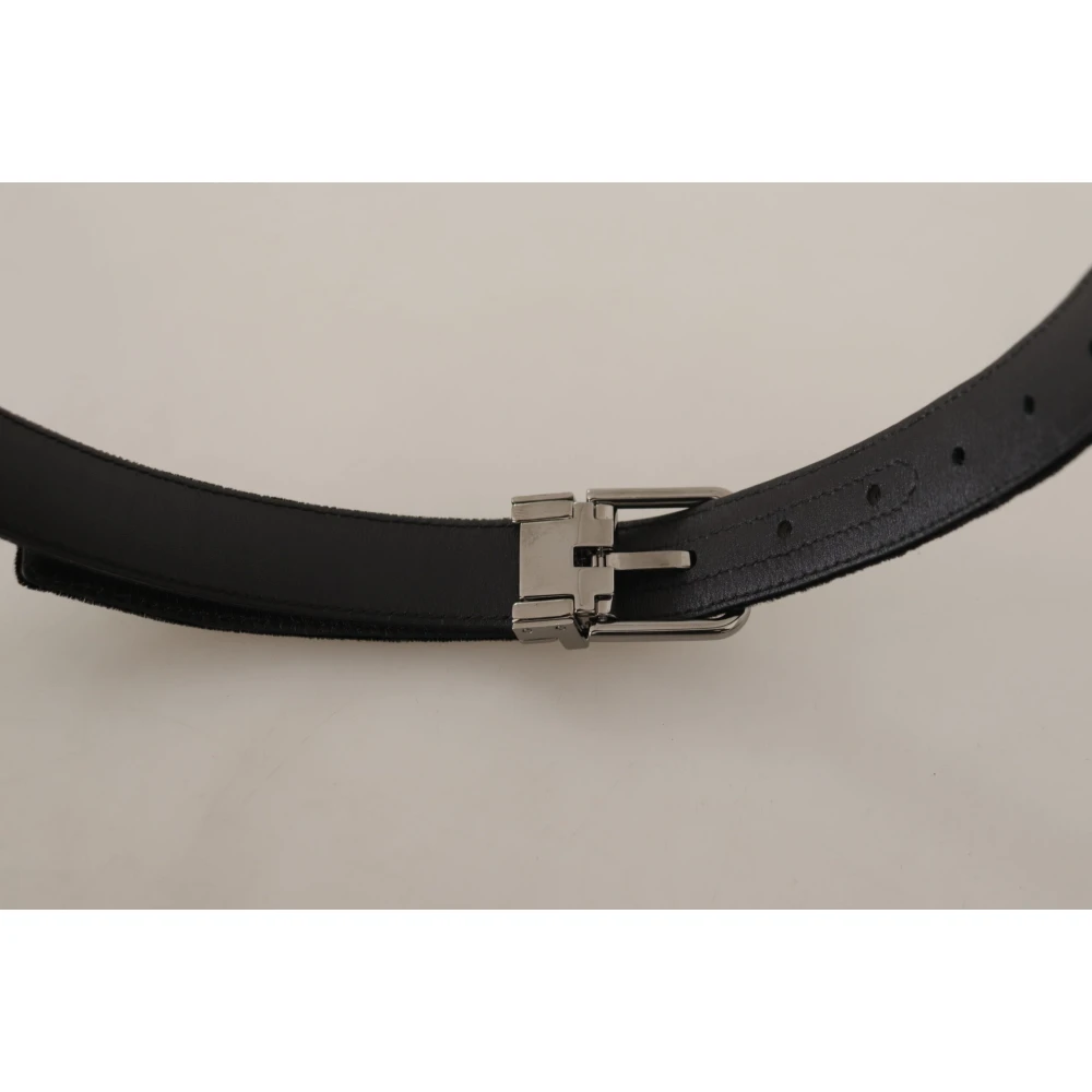 Dolce & Gabbana Luxe Velvet Designer Riem Black Heren
