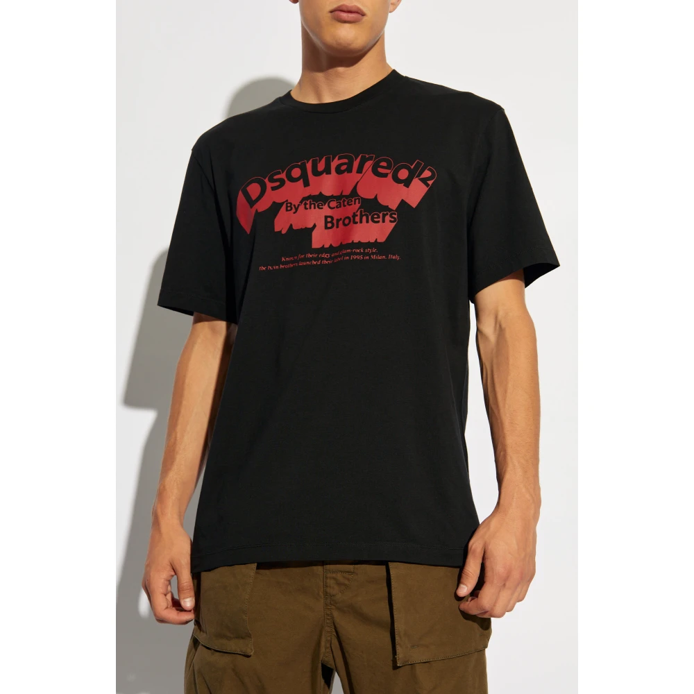 Dsquared2 Bedrukt T-shirt Black Heren