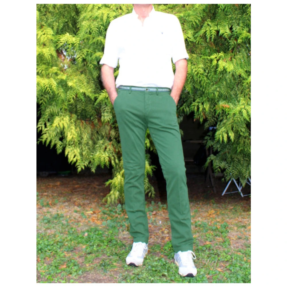 Mason's Slimme Chino Broek Green Heren