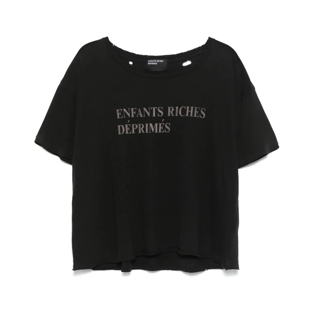 Enfants Riches Déprimés Zwarte Distressed Crew Neck T-shirt Black Heren