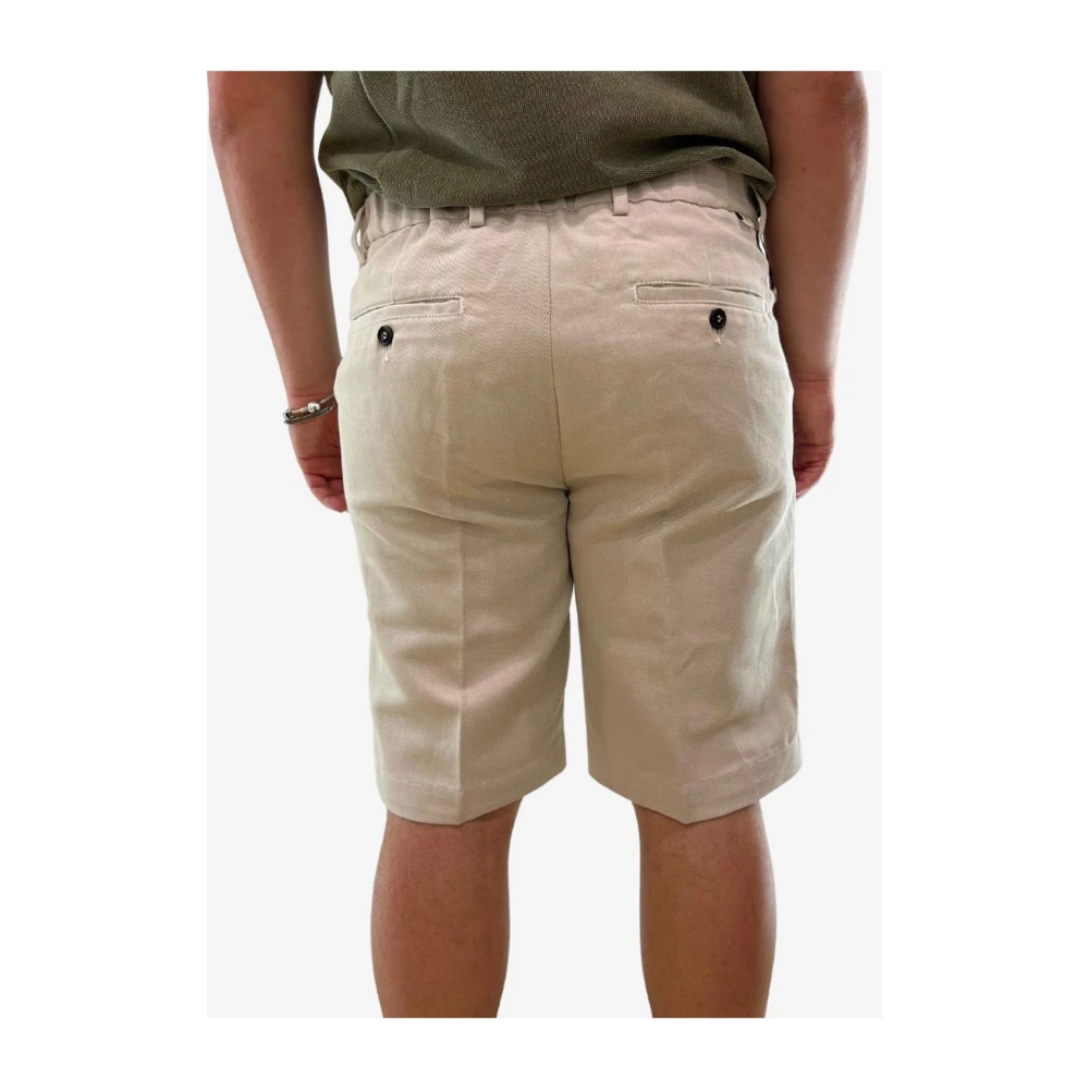 Liu Jo Beige Chino Shorts Elastische Taille Rits Beige Heren