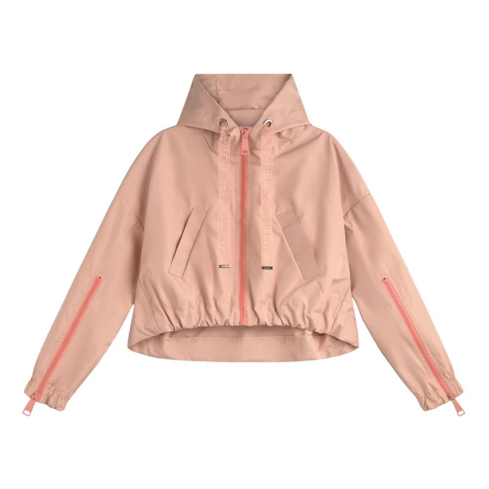 Khrisjoy Moderne windjack met verstelbare capuchon Pink Dames