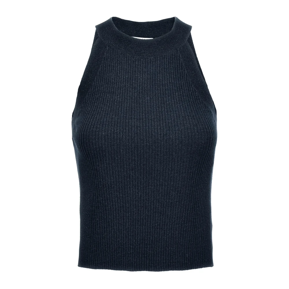 BRUNELLO CUCINELLI Elegante Mouwloze Top Blue Dames