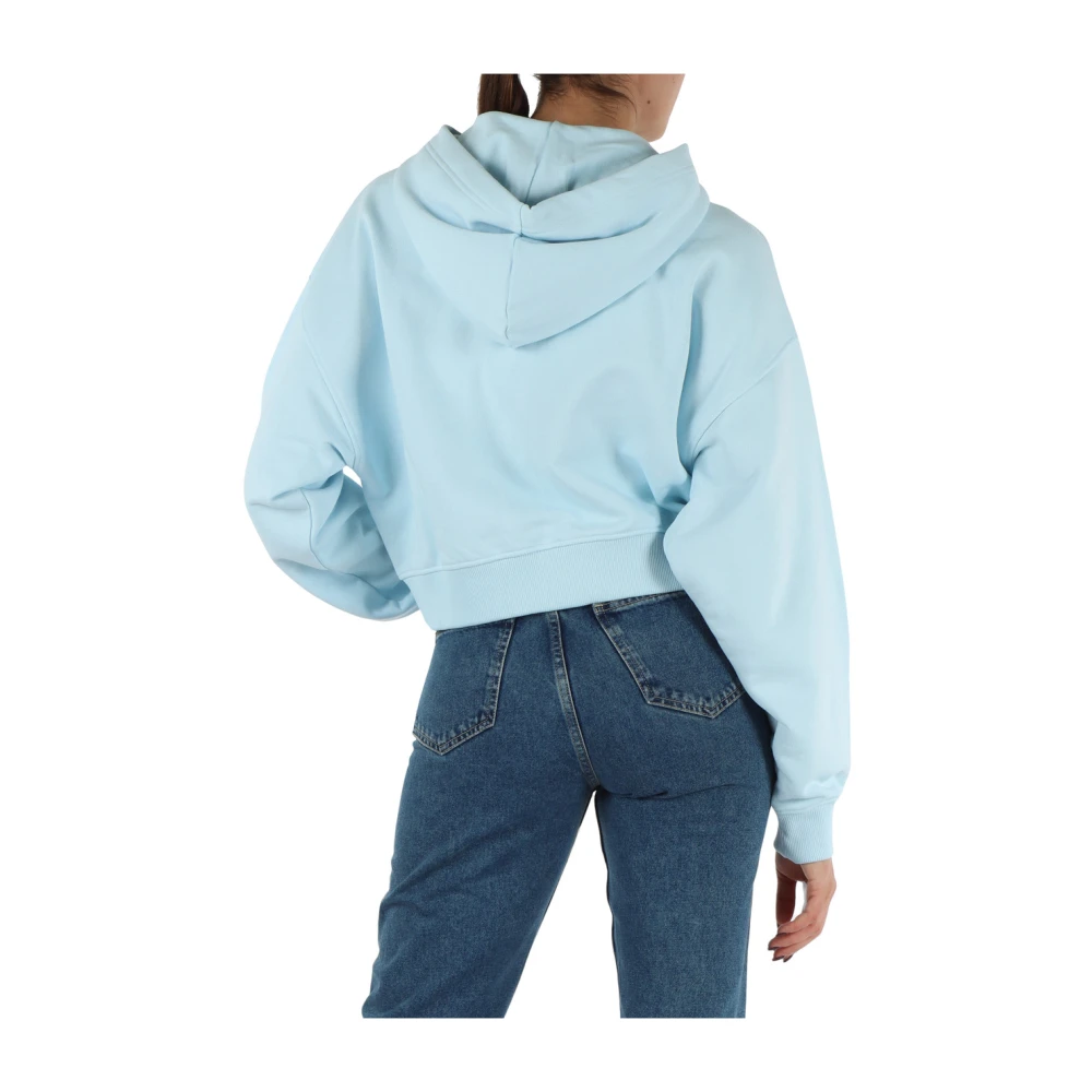 Calvin Klein Jeans Hoodie met rits en capuchon van katoenmix Blue Dames