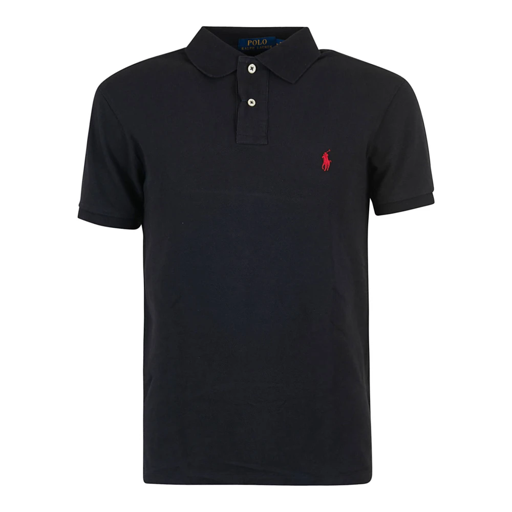 Ralph Lauren Zwart Gebreid Poloshirt Black Heren