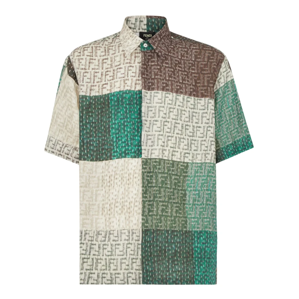 Fendi Herr Multicolor Skjortor M, Linne, Ff Linen Shirt