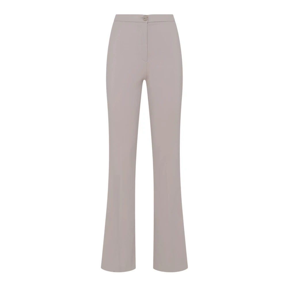 PATRIZIA PEPE Wijde Tortora Broek met Merklogo Gray Dames