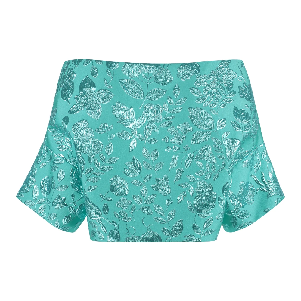 P.a.r.o.s.h. Bloemen jacquard blouse Green Dames