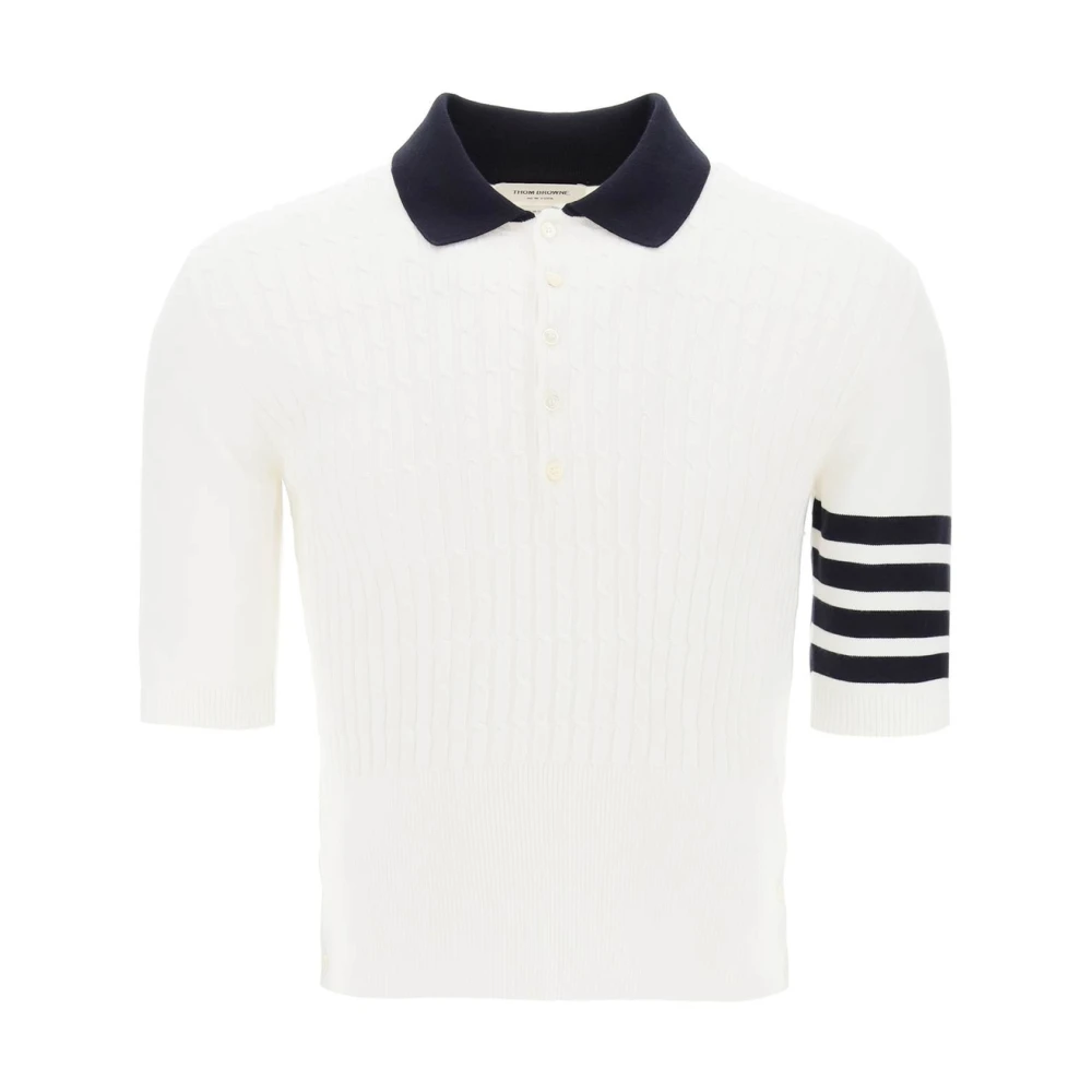 Thom Browne Klassieke Polo Shirt voor Mannen White Heren