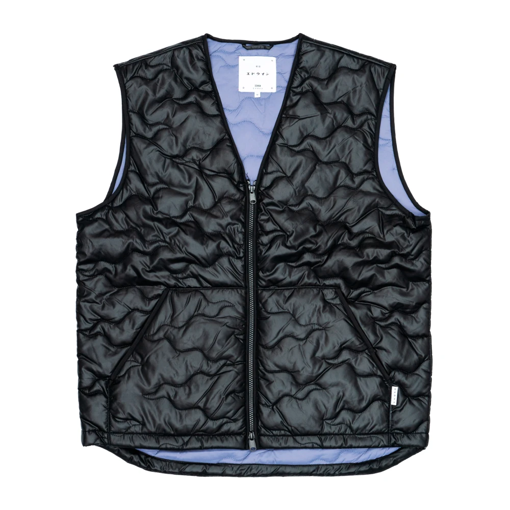 Edwin Gewatteerd Mouwloos Jack Polyester Black Heren