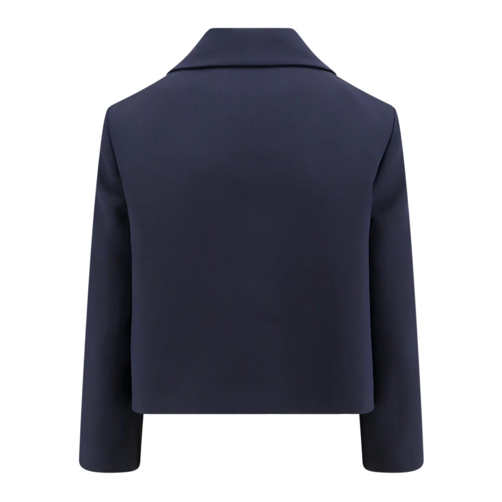 Valentino Iconische Logo Virgin Wool Silk Blazer Blue Dames