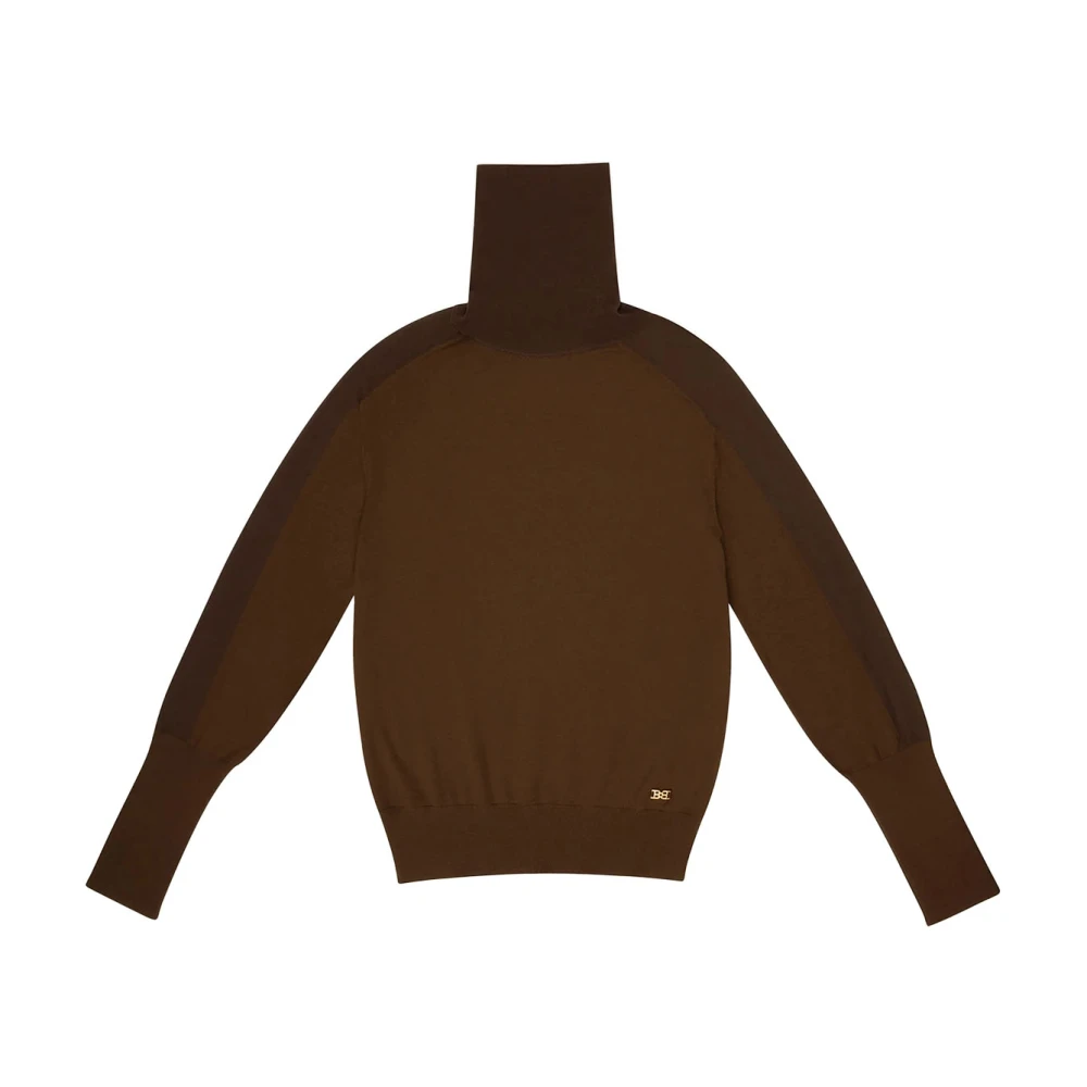 Bally Gouden Logo Pullover Sweater Brown Dames