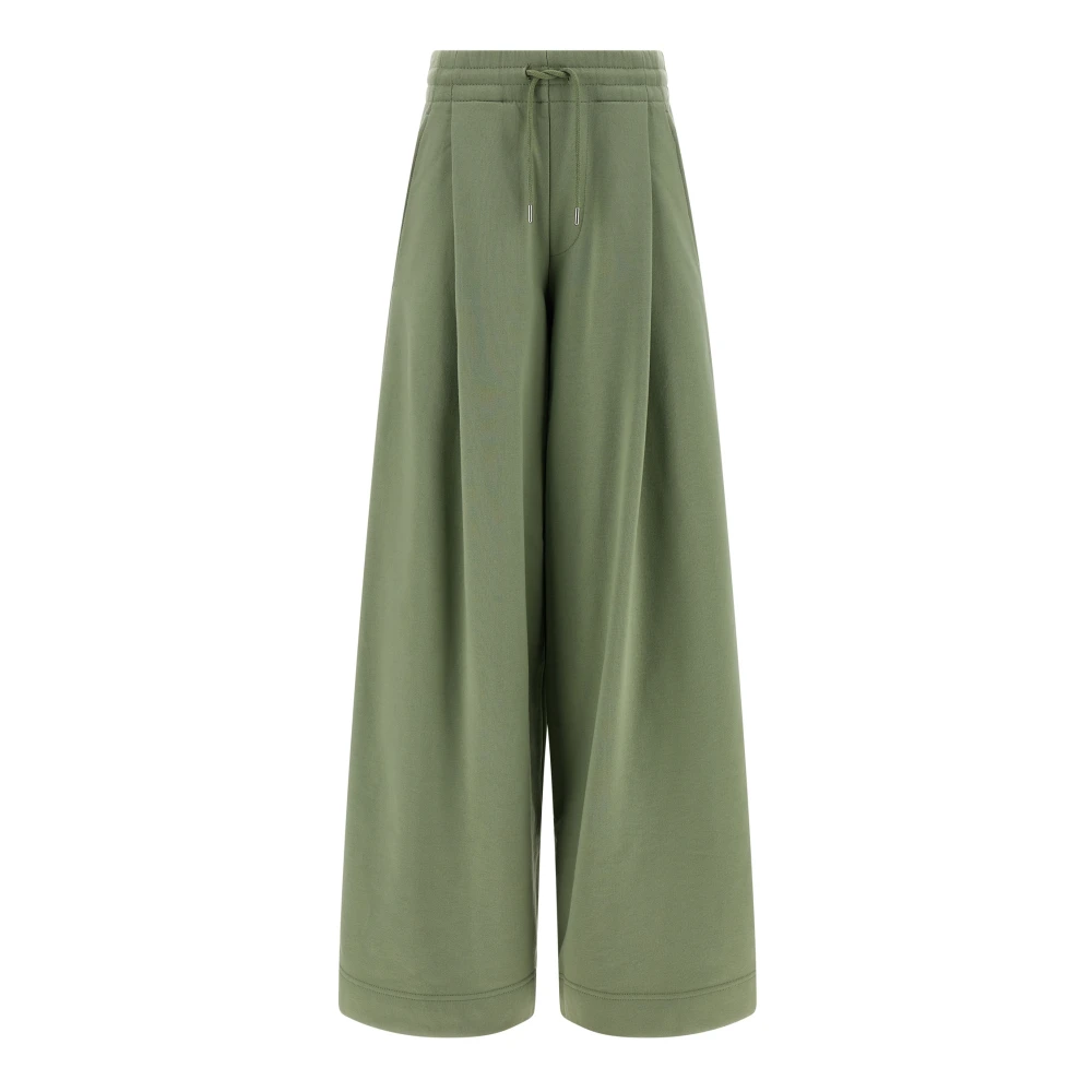 Dries Van Noten Women's Green Sweatpants, Xs, Hadium Mélange Gauze Cotton Trousers