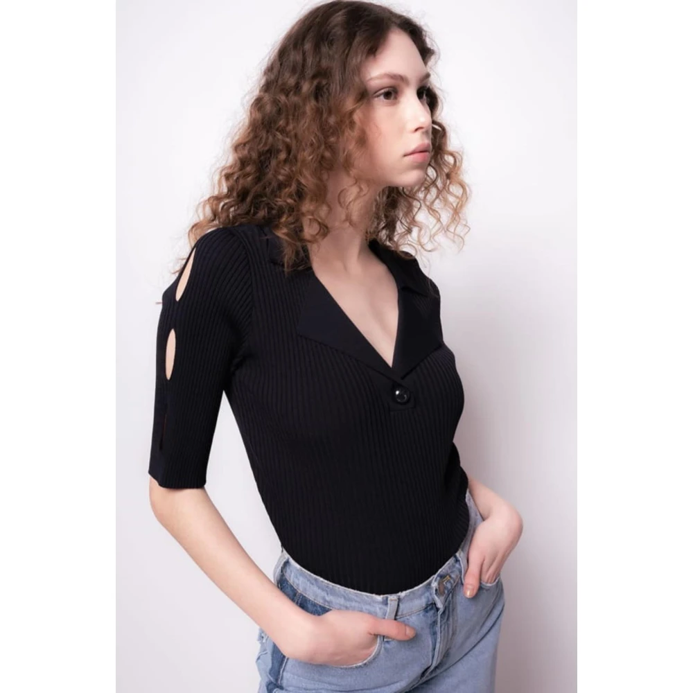 pinko Elegant Polo Shirt Costina Blue Dames