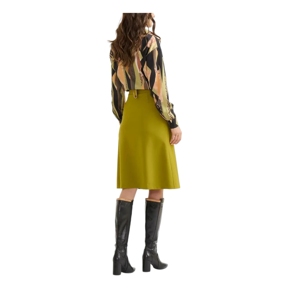 Alviero Martini 1a Classe Midi Rok Elegante Stijl Green Dames