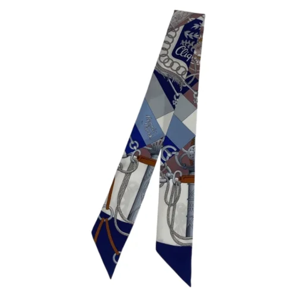 Hermès Vintage Pre-owned Canvas scarves Blue Dames