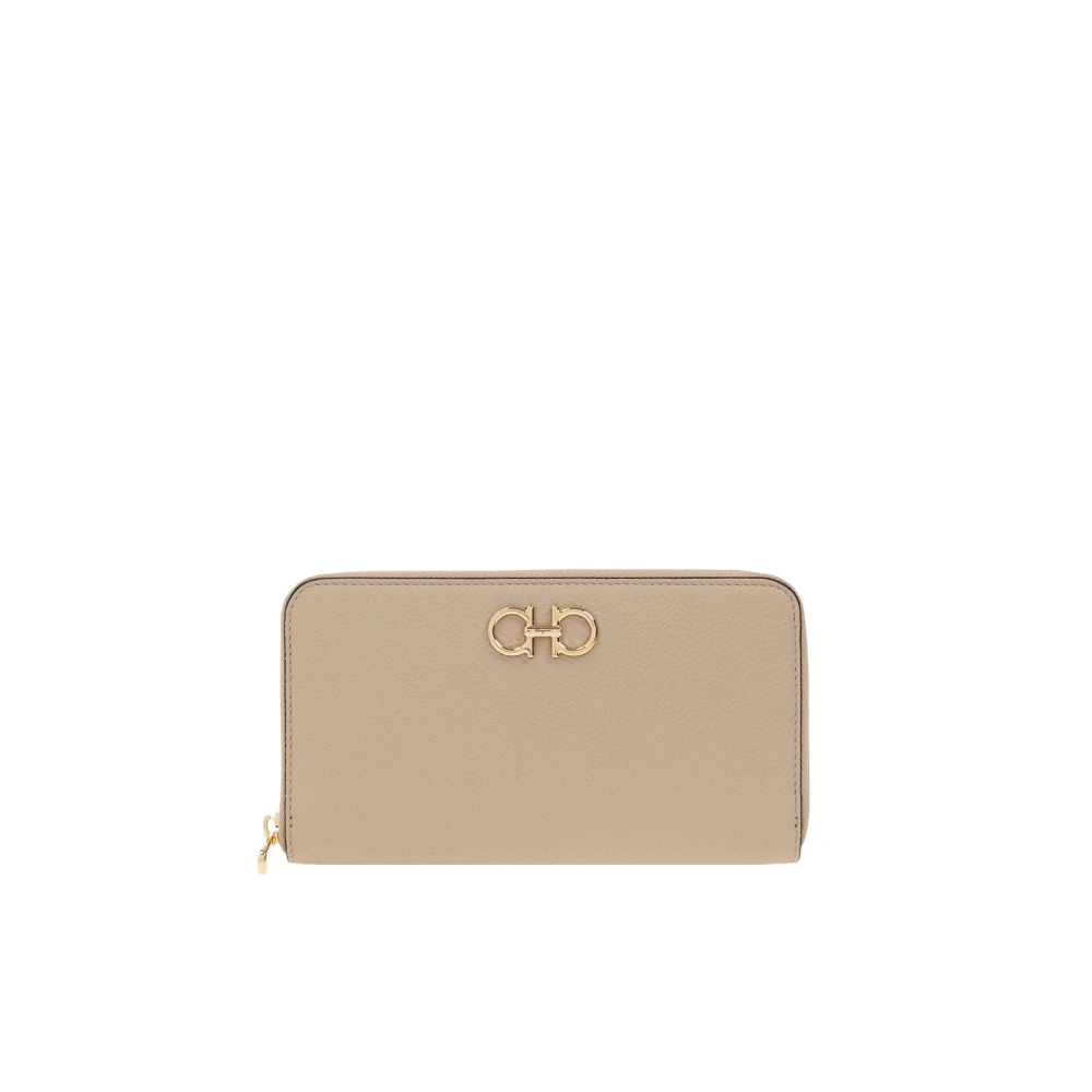 Salvatore Ferragamo Plånbok/korthållare Beige, Dam