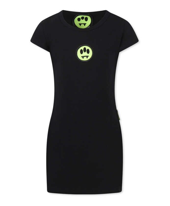 robe-noire-a-smiley-a-manches-courtes