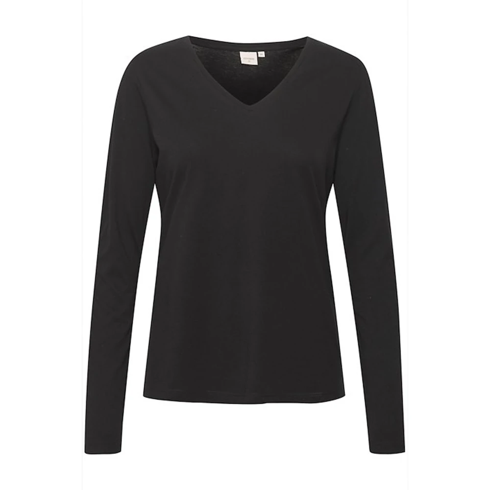 Cream Naia Long Sleeve T-Shirt Toppe T-Shirts 10605255 Pitch Black