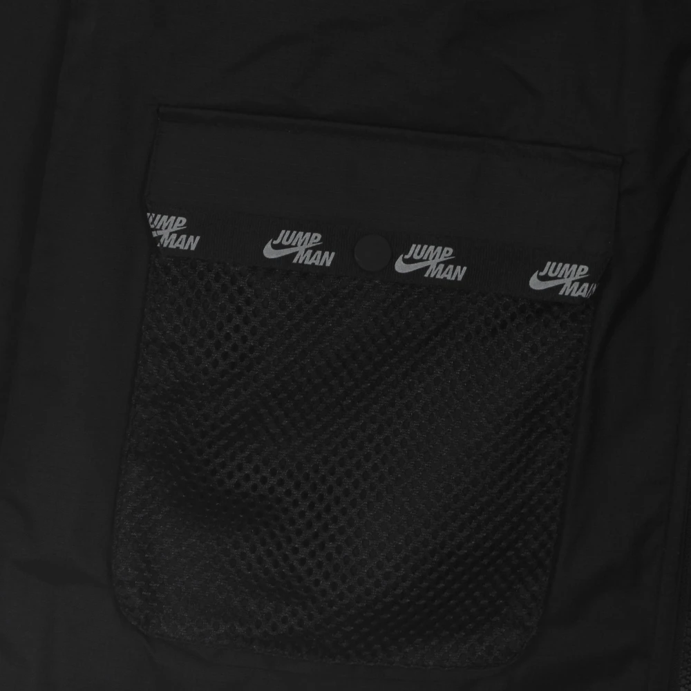 Jordan Zwarte Statement Jas met Ritssluiting Black Heren