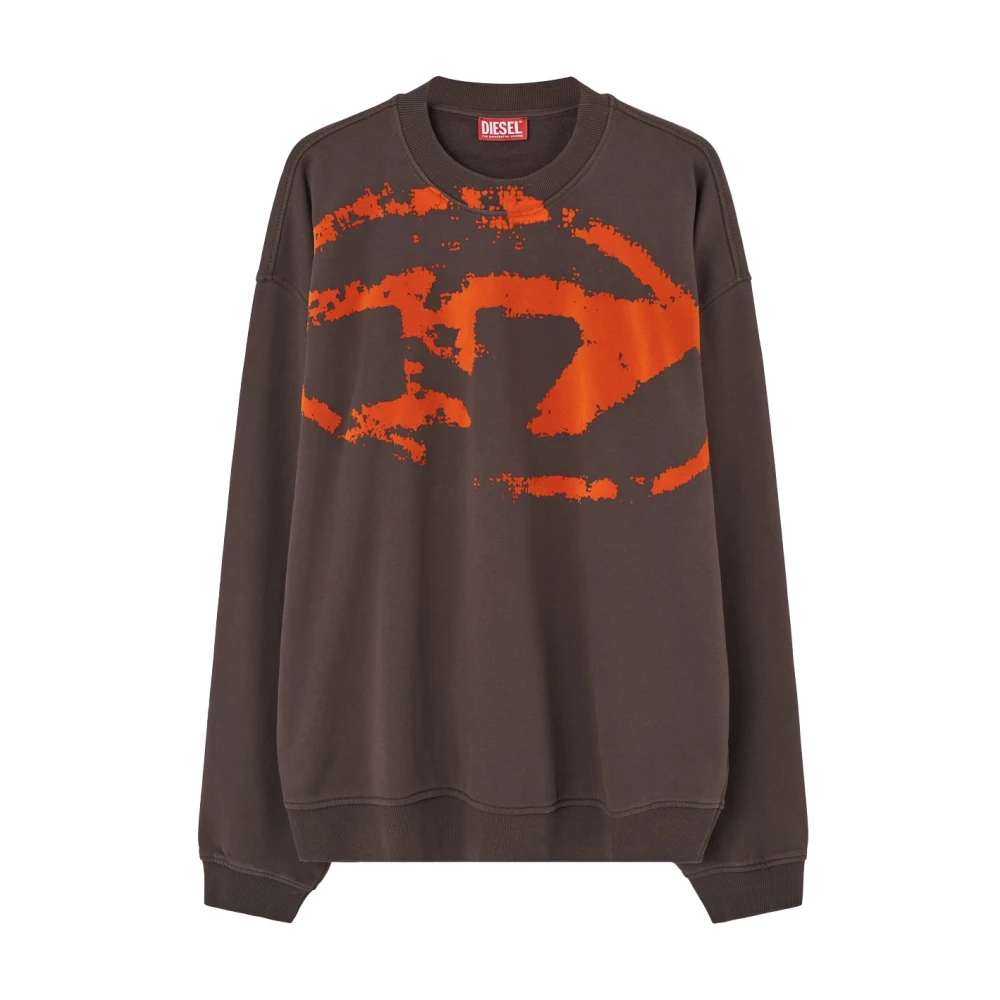 Diesel Bruine Logotrui Heren Brown Heren