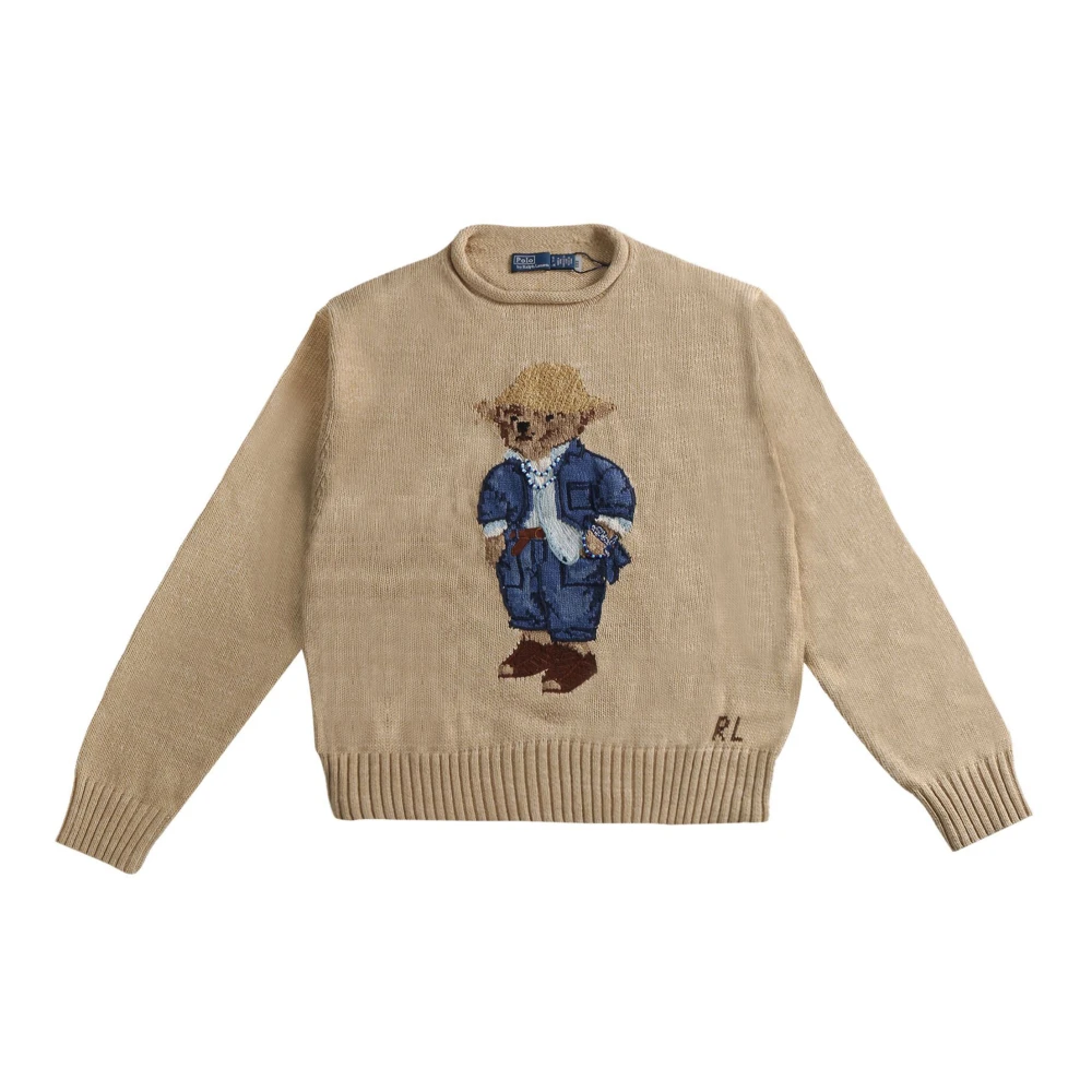 Polo Ralph Lauren Beige Tröja med Polo Bear Broderi Beige, Flicka