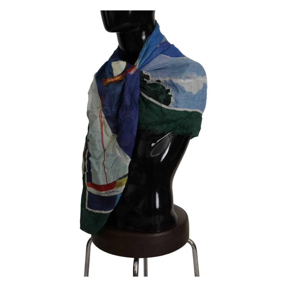 Dolce & Gabbana Luxe Sorrento Logo Zijden Sjaal Multicolor Dames