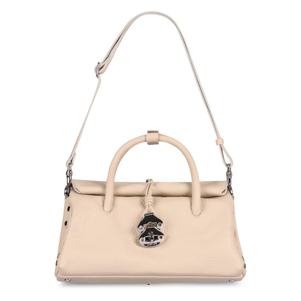Zanellato Korrelige leren handtas met studs Beige Dames
