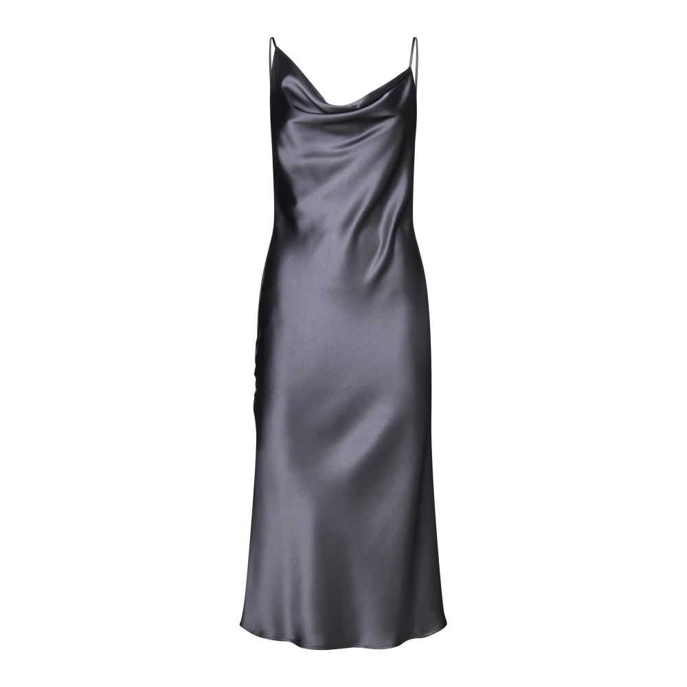 Blanca Vita Antraciet Satijnen Gedrapeerde Jurk Gray Dames