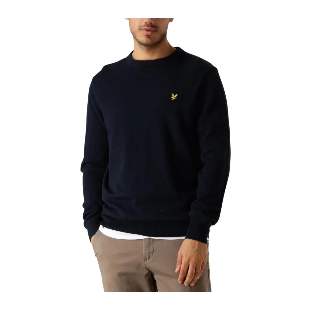 Lyle & Scott Katoen Merino Crew Neck Jumper Blue Heren