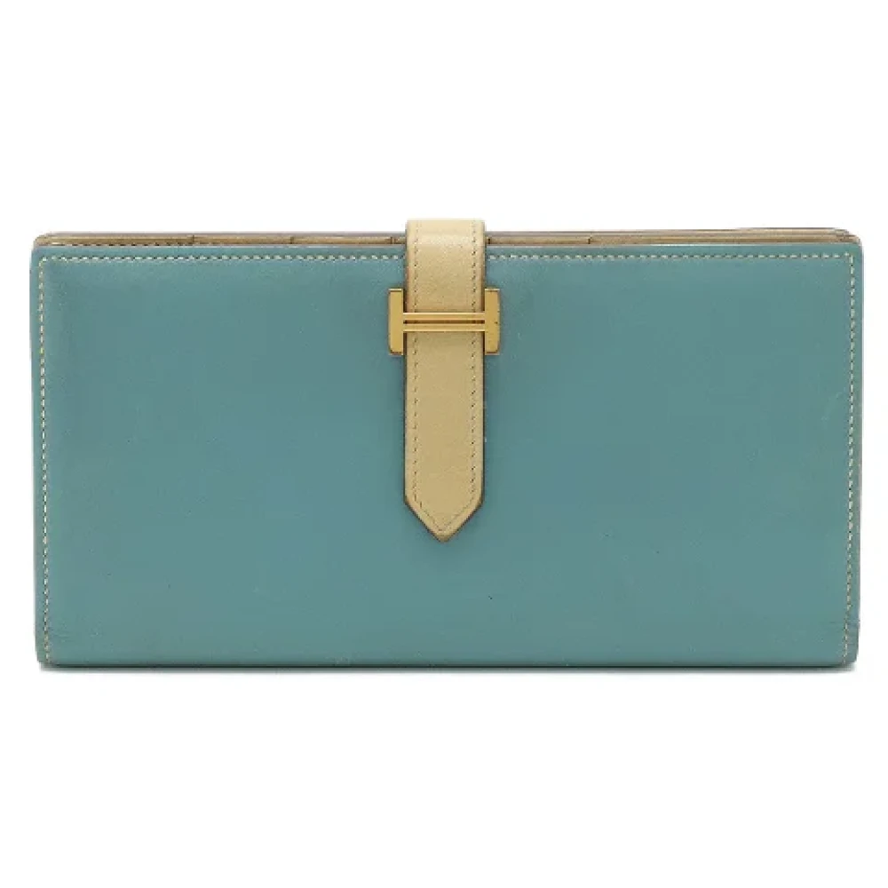 Hermès Vintage Pre-owned Leather wallets Blue Dames