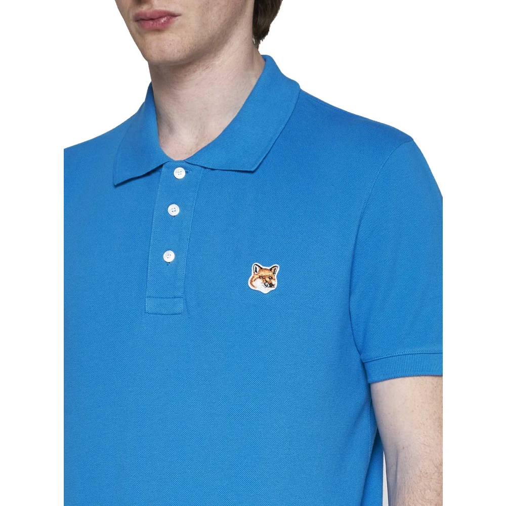 Maison Kitsuné Casual Polo Shirt Blue Heren